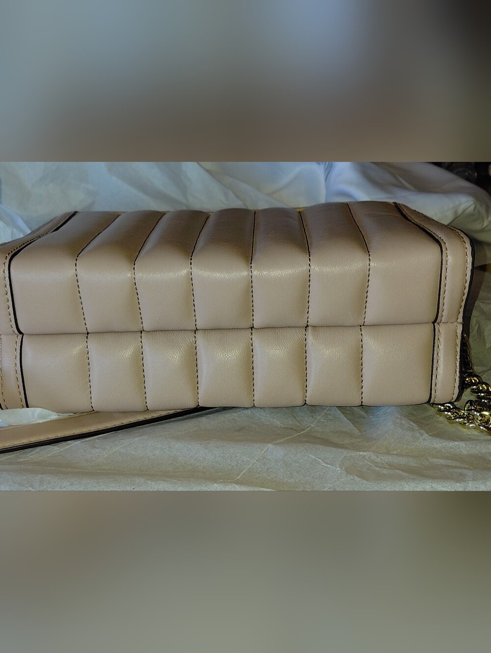 NEW Michael Kors WHITNEY lux Blush Quilted Convertible Xbody/shoulder MSRP $478 - Picture 7 of 7